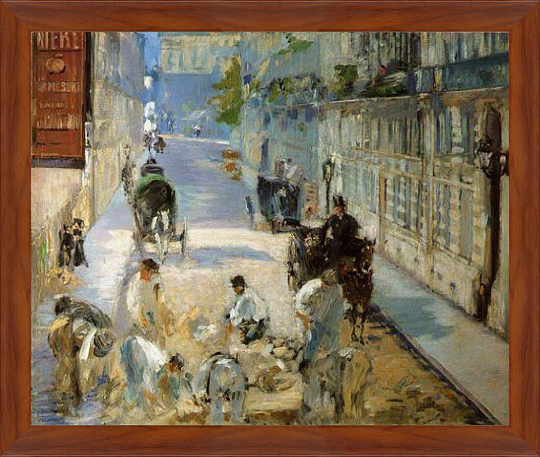 Картина в раме - rue mosnier aux paveurs. Эдуард Мане
