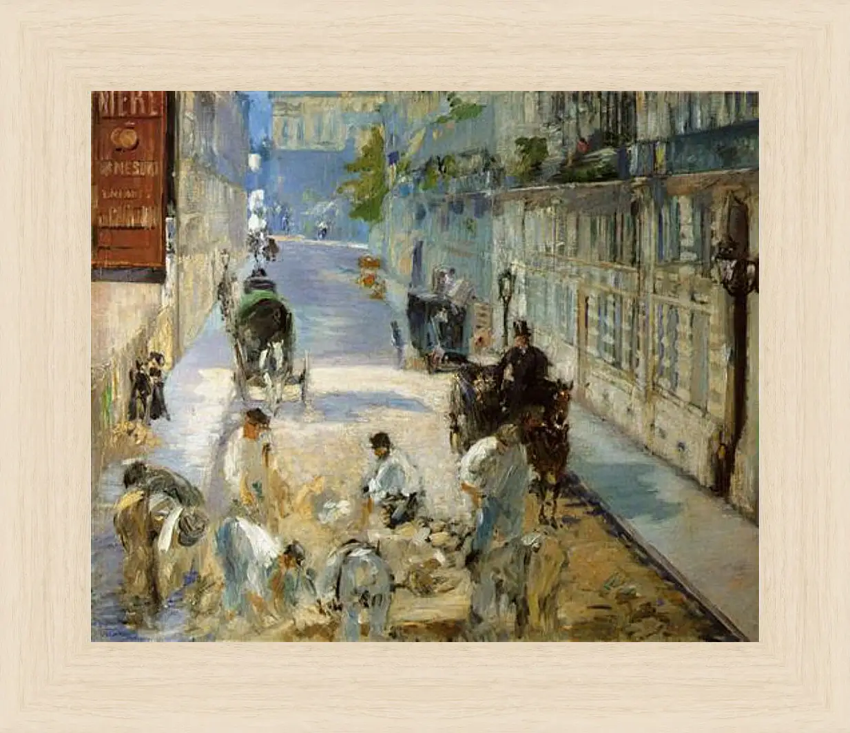 Картина в раме - rue mosnier aux paveurs. Эдуард Мане