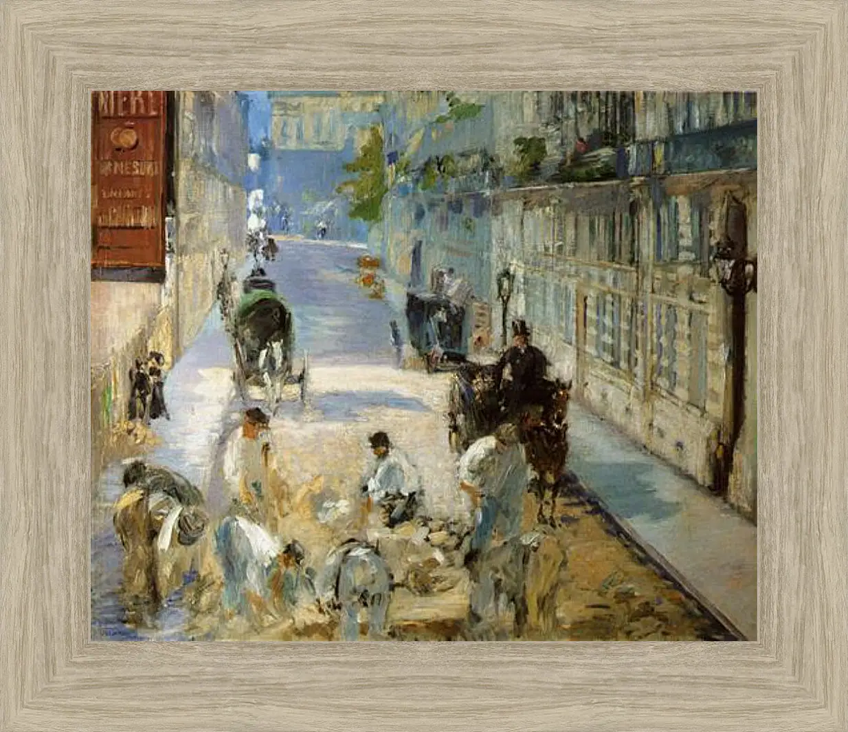 Картина в раме - rue mosnier aux paveurs. Эдуард Мане
