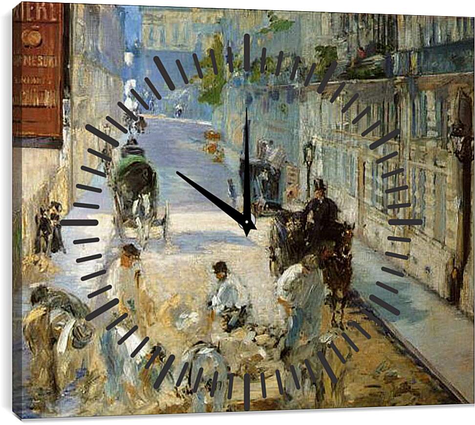 Часы картина - rue mosnier aux paveurs. Эдуард Мане