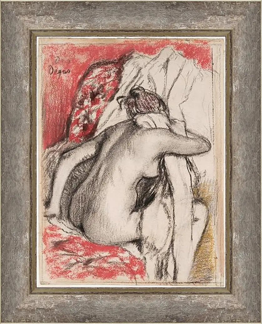 Картина в раме - After the Bath. Эдгар Дега