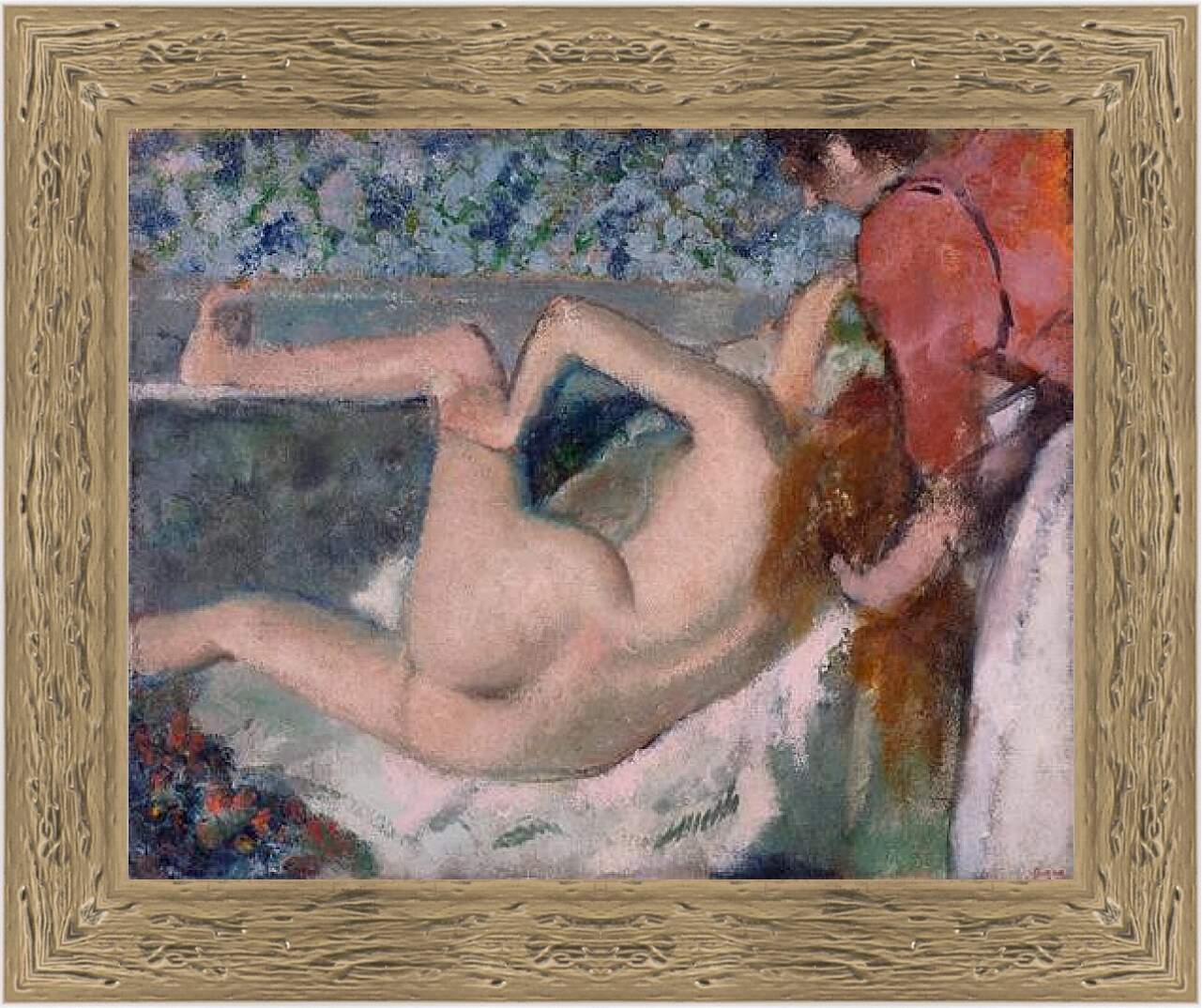 Картина в раме - After the Bath. Эдгар Дега