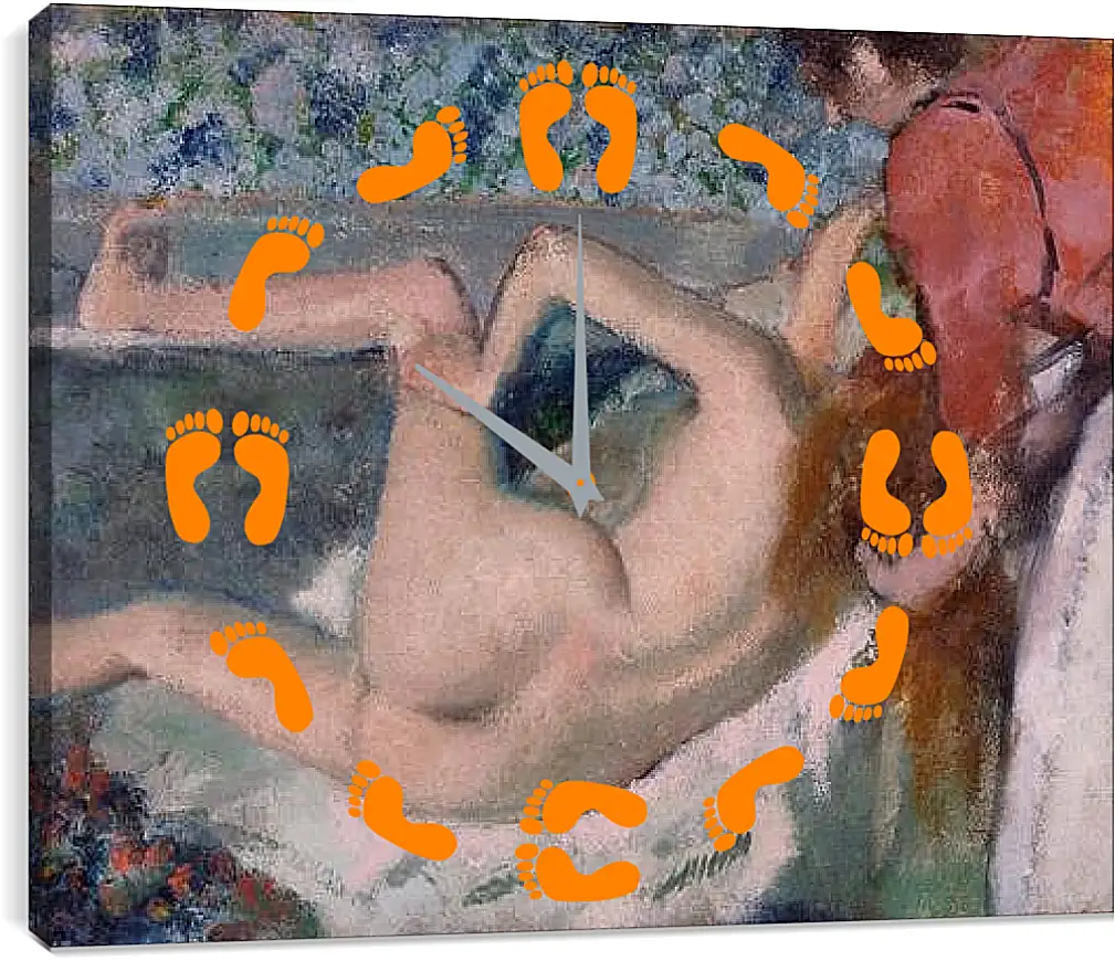 Часы картина - After the Bath. Эдгар Дега