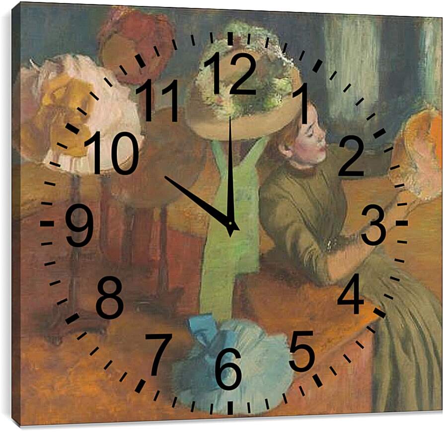 Часы картина - The Millinery Shop. Эдгар Дега