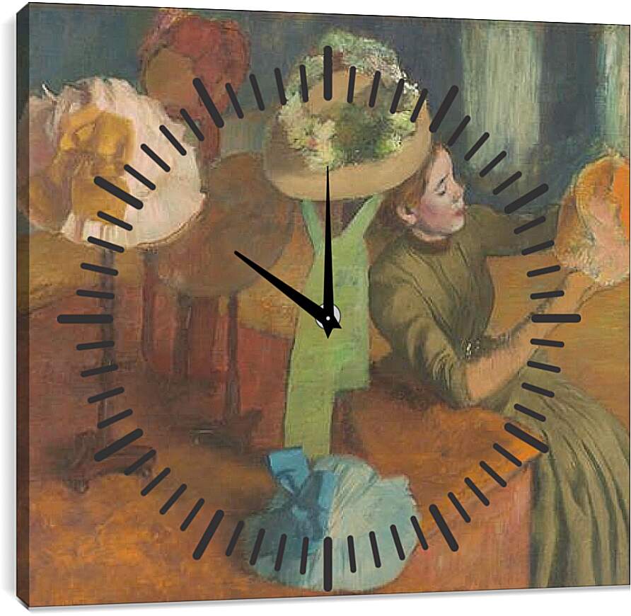 Часы картина - The Millinery Shop. Эдгар Дега