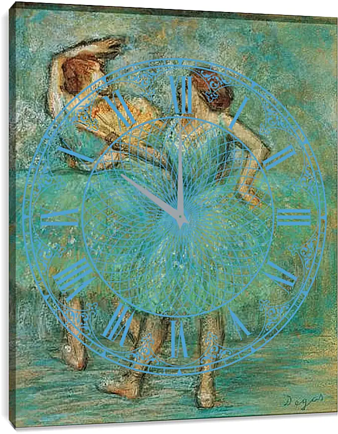 Часы картина - Two Dancers. Эдгар Дега
