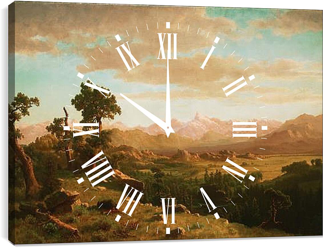 Часы картина - Wind River Country. Альберт Бирштадт