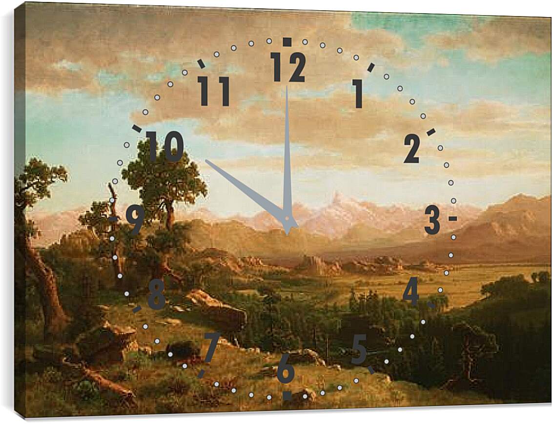 Часы картина - Wind River Country. Альберт Бирштадт