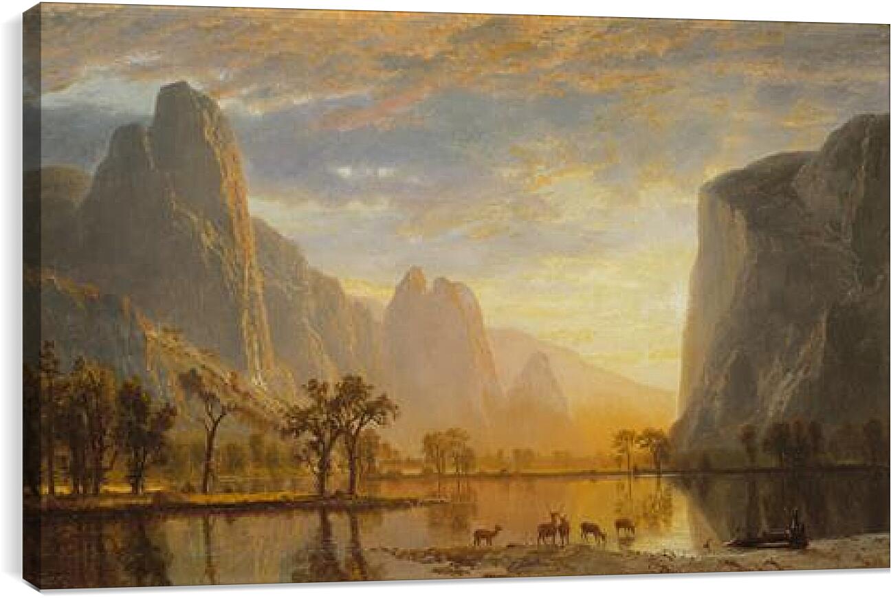 Постер и плакат - Valley of the Yosemite. Долина Йосемити, Калифорния. Альберт Бирштадт