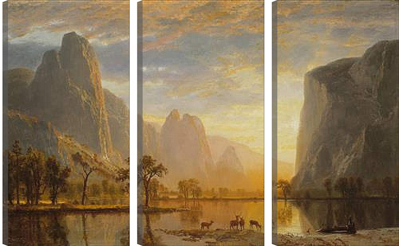 Модульная картина - Valley of the Yosemite. Долина Йосемити, Калифорния. Альберт Бирштадт