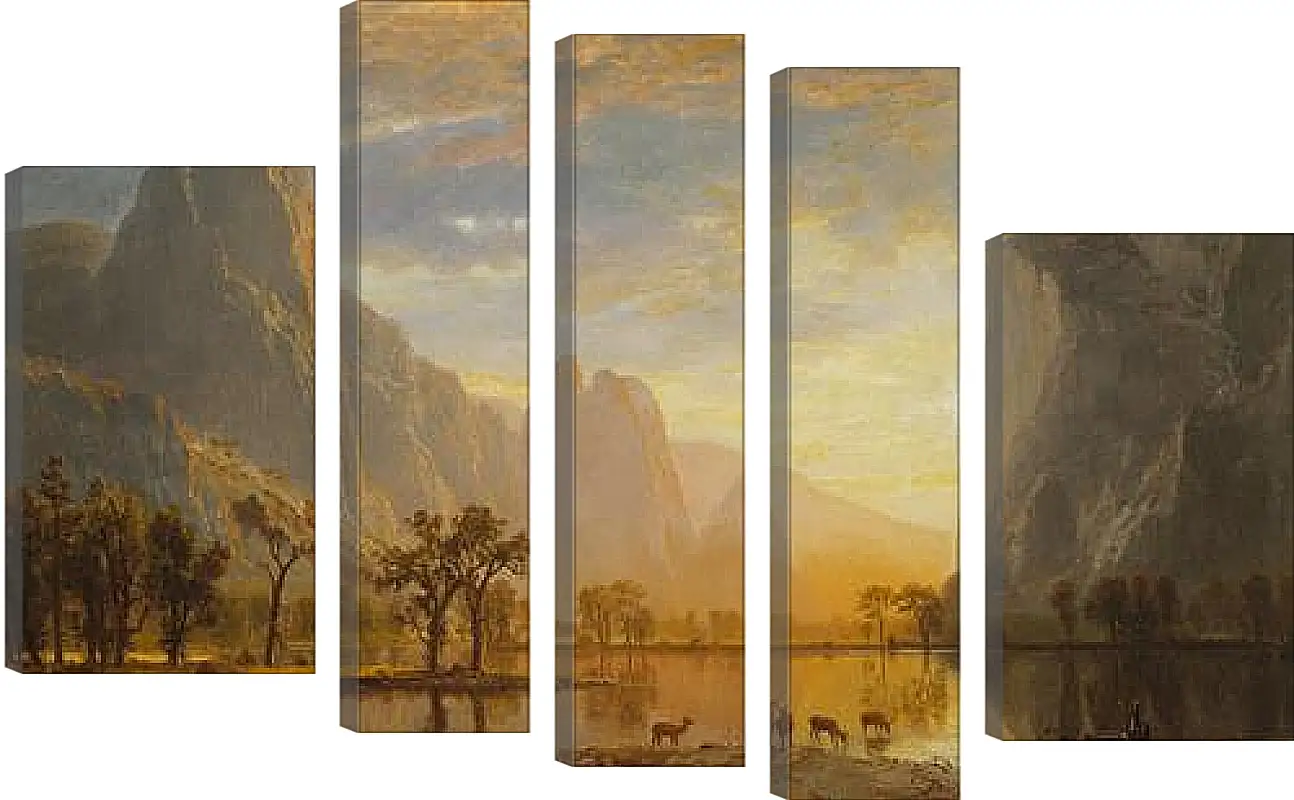 Модульная картина - Valley of the Yosemite. Долина Йосемити, Калифорния. Альберт Бирштадт