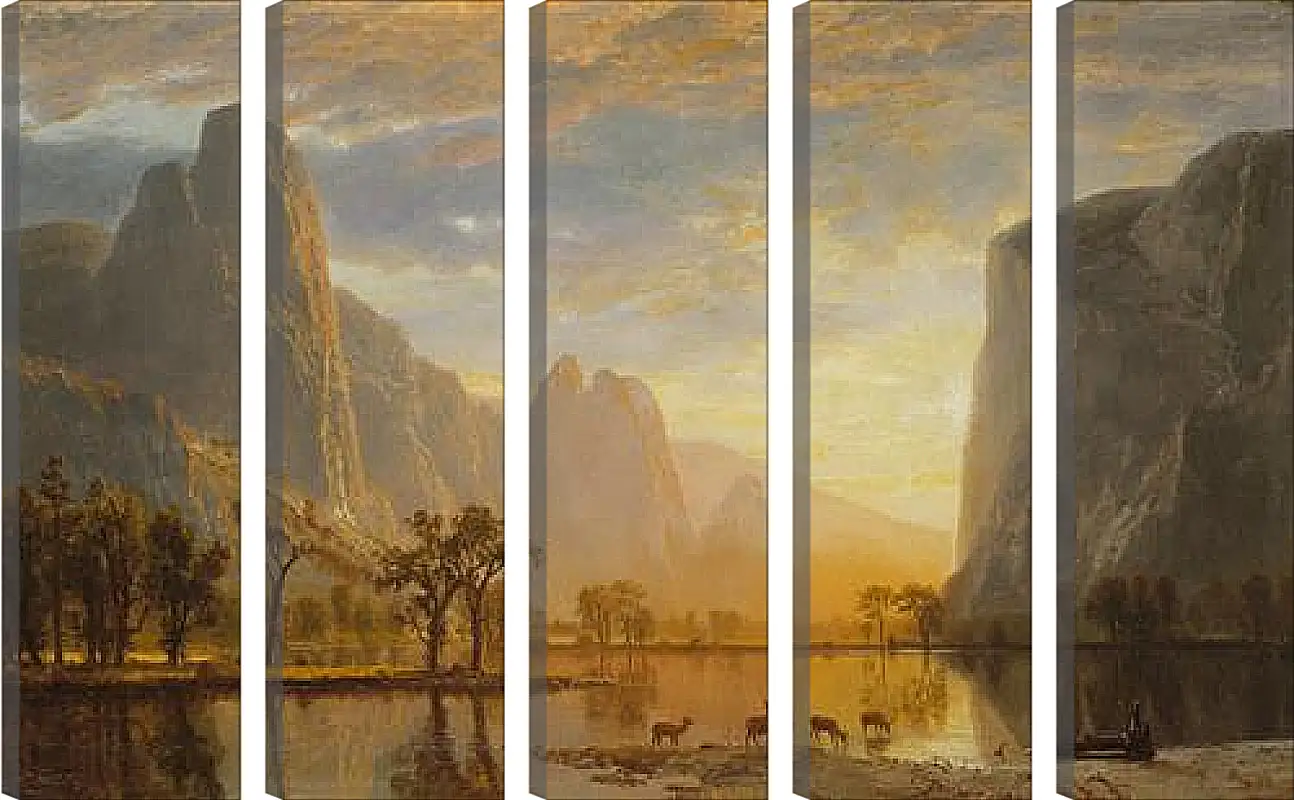 Модульная картина - Valley of the Yosemite. Долина Йосемити, Калифорния. Альберт Бирштадт