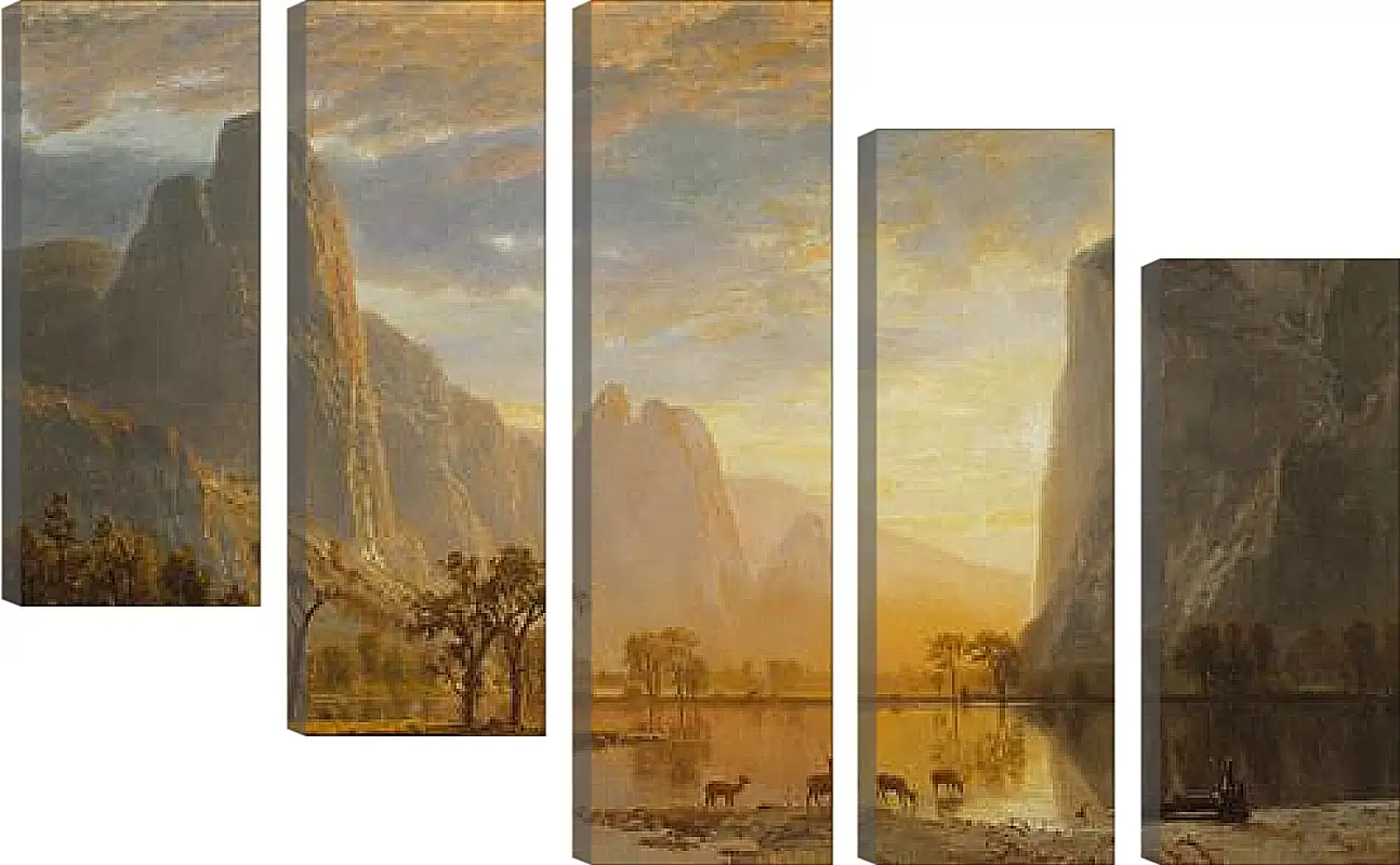 Модульная картина - Valley of the Yosemite. Долина Йосемити, Калифорния. Альберт Бирштадт