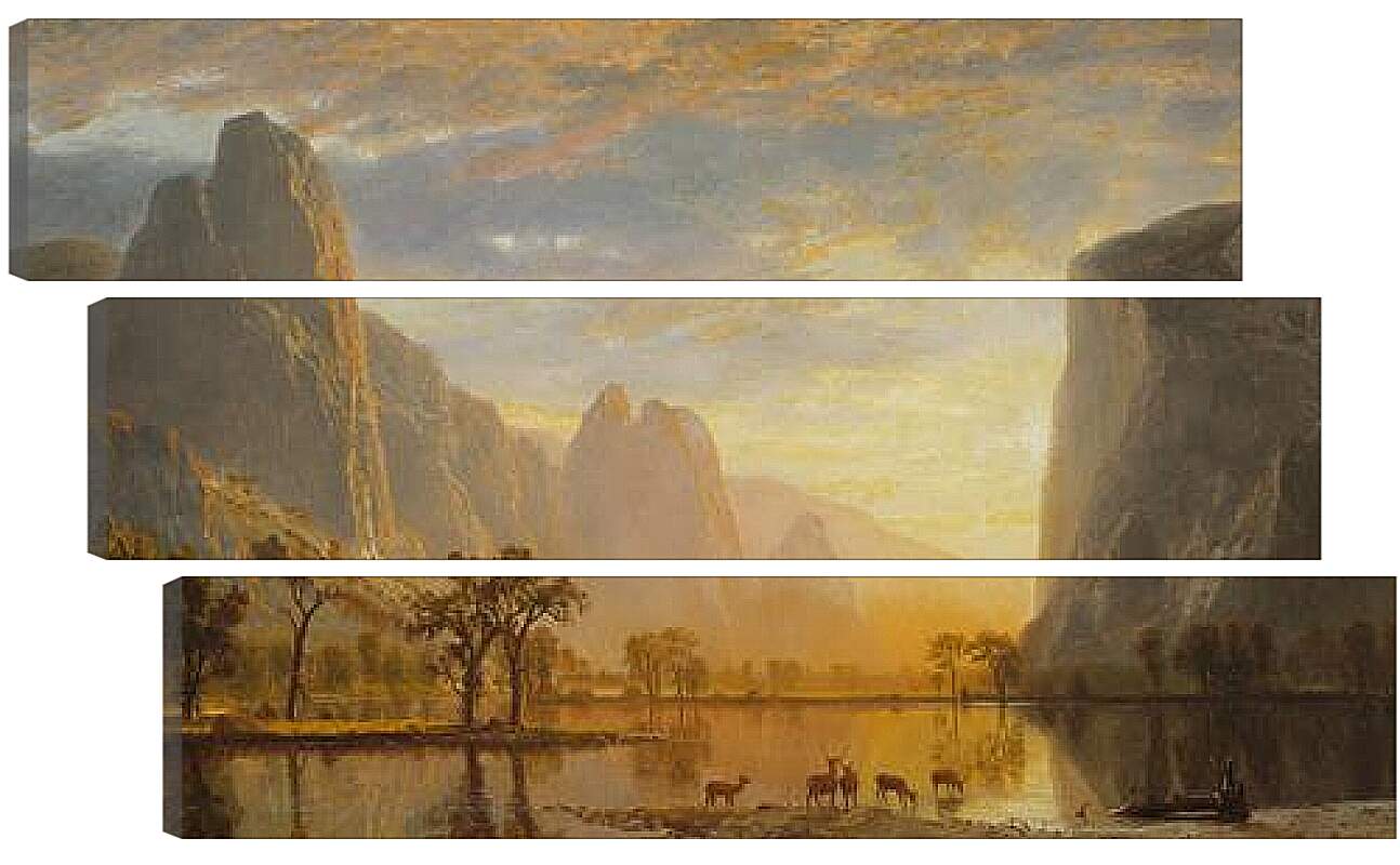 Модульная картина - Valley of the Yosemite. Долина Йосемити, Калифорния. Альберт Бирштадт