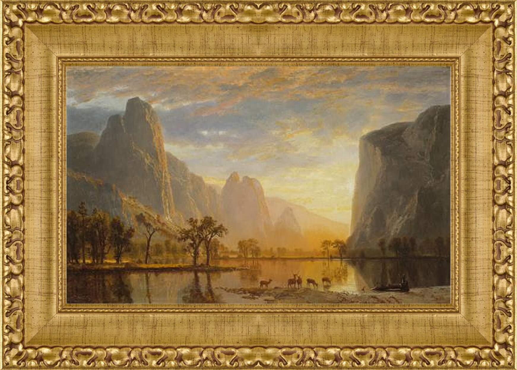 Картина в раме - Valley of the Yosemite. Долина Йосемити, Калифорния. Альберт Бирштадт