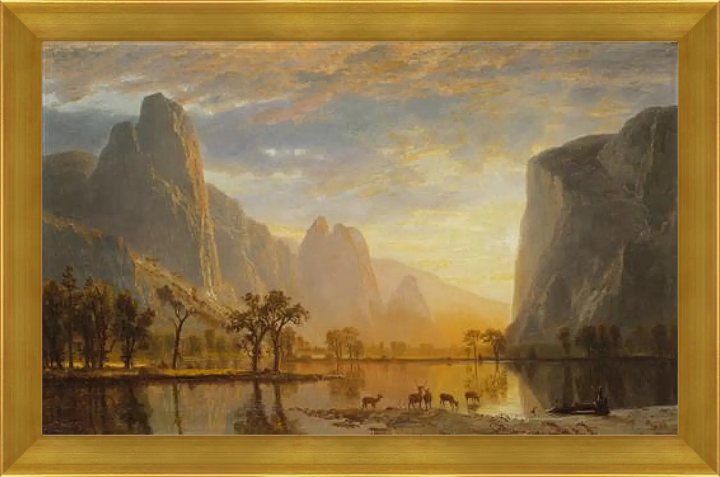 Картина в раме - Valley of the Yosemite. Долина Йосемити, Калифорния. Альберт Бирштадт