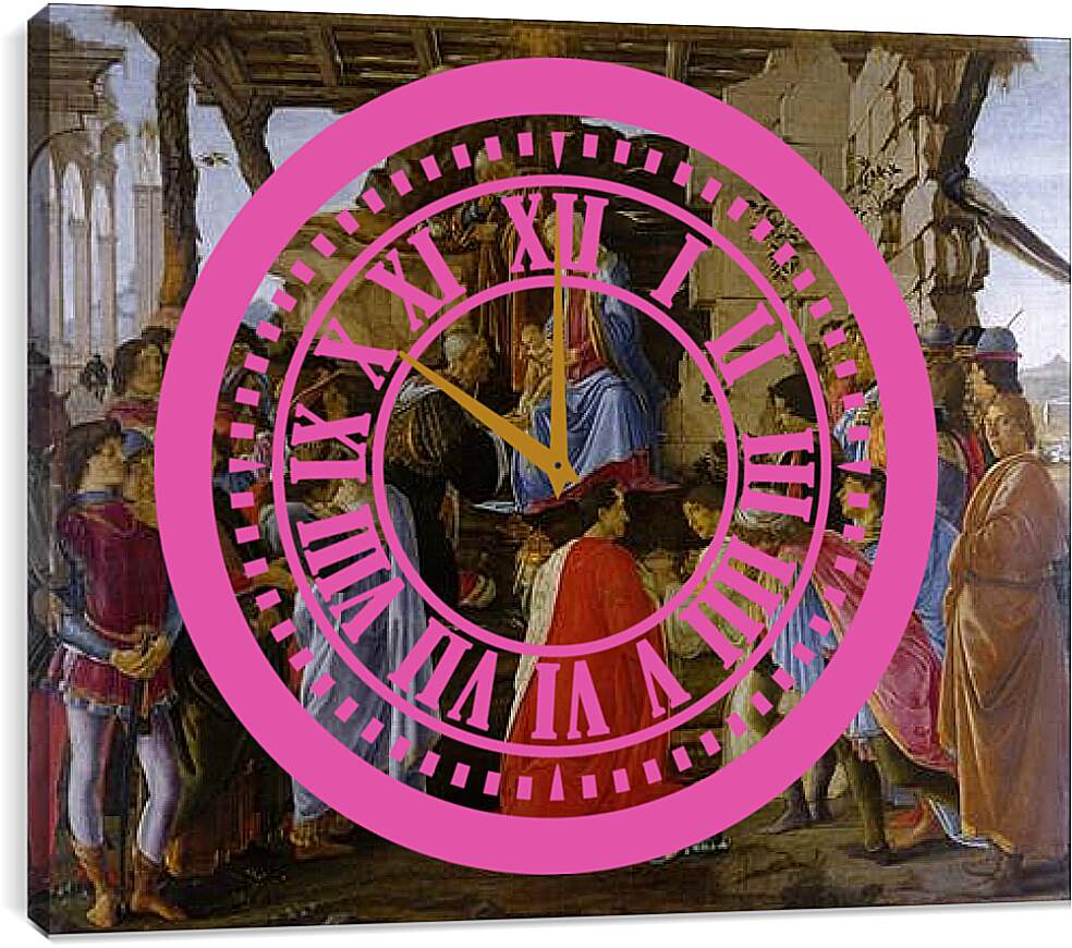 Часы картина - Поклонение волхвов. Сандро Боттичелли