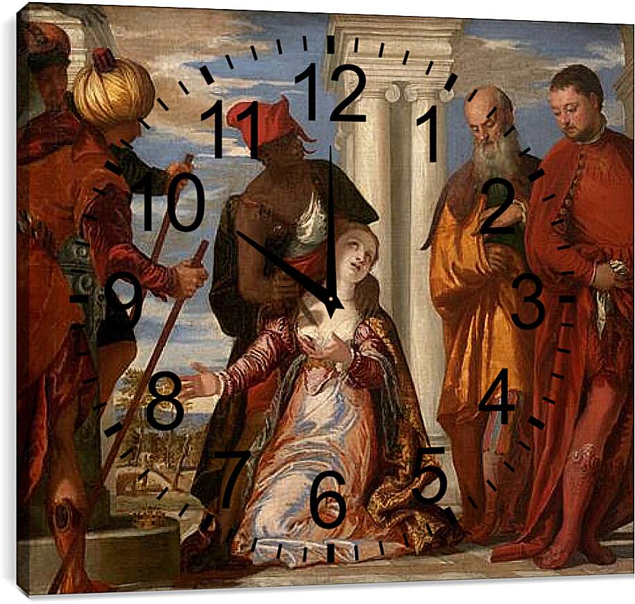 Часы картина - Умерщвление св.Юстинии. Паоло Веронезе