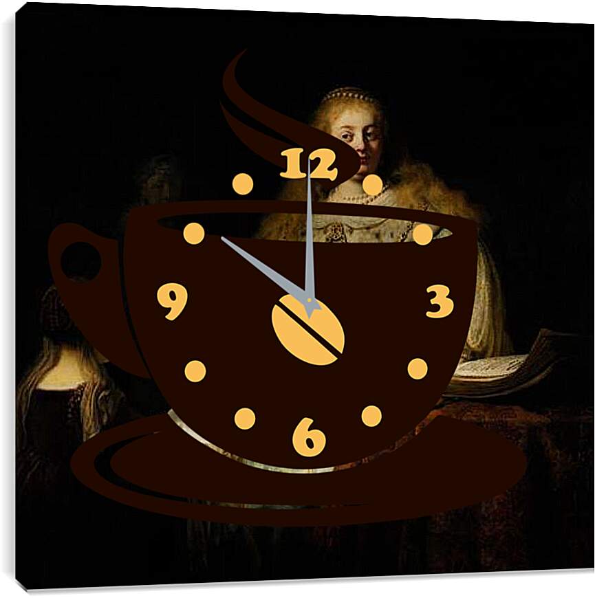 Часы картина - Sophonisba (Sophonisbe, Sophoniba in Punic, Saphanbaal). Рембрандт