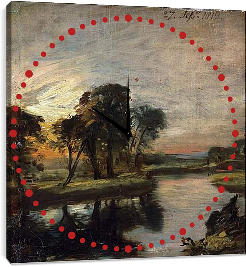 Часы картина - A View on the Stour. Джон Констебл