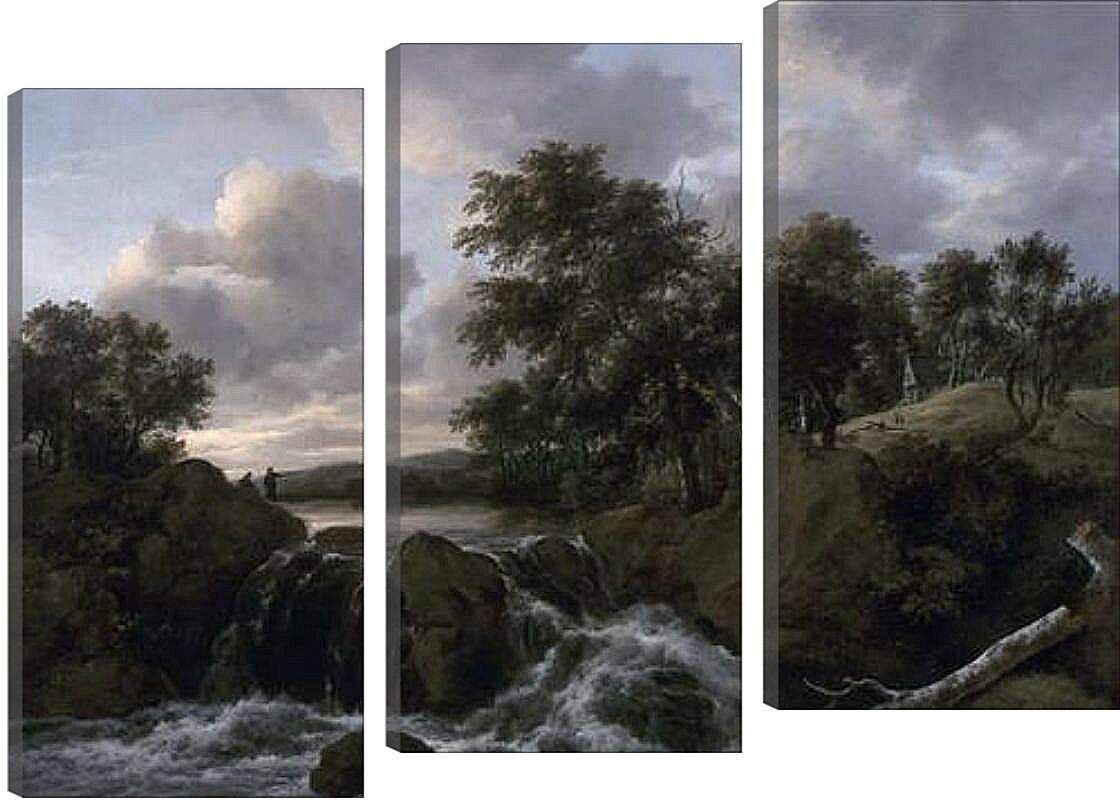 Модульная картина - Landscape with Waterfall. Якоб ван Рейсдал