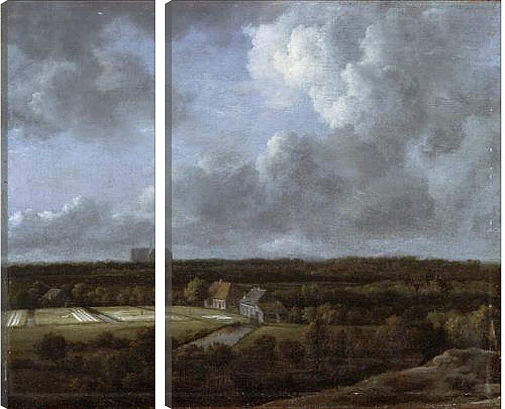 Модульная картина - Bleaching Fields to the North-Northeast of Haarlem. Якоб ван Рейсдал