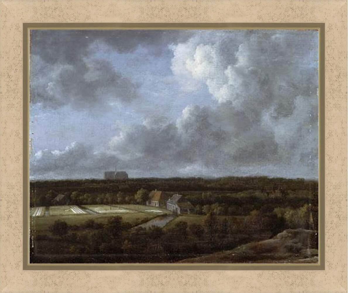 Картина в раме - Bleaching Fields to the North-Northeast of Haarlem. Якоб ван Рейсдал