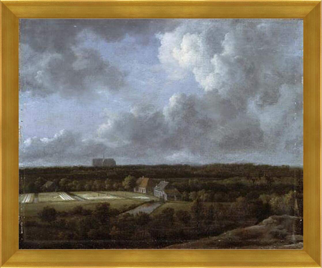 Картина в раме - Bleaching Fields to the North-Northeast of Haarlem. Якоб ван Рейсдал