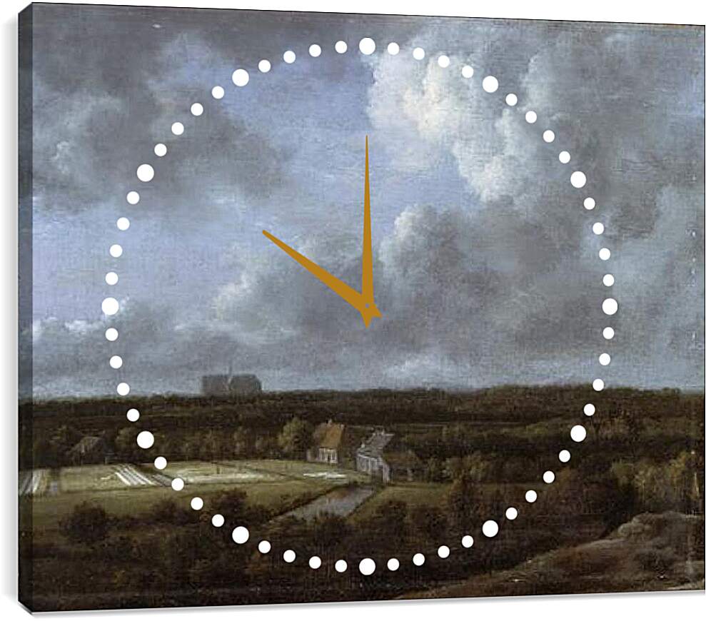 Часы картина - Bleaching Fields to the North-Northeast of Haarlem. Якоб ван Рейсдал