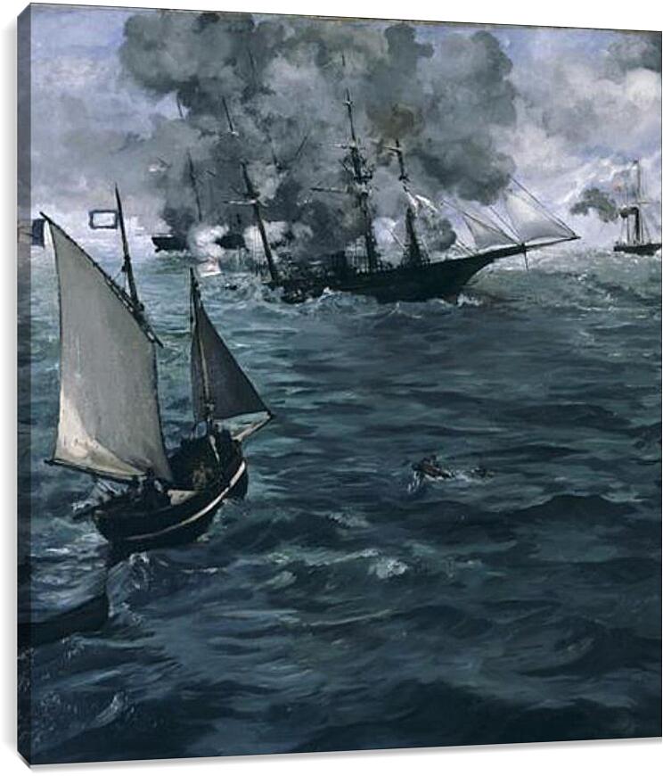 Постер и плакат - Battle of the Kearsarge and the Alabama. Эдуард Мане