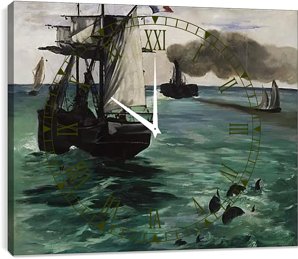 Часы картина - Marine View. Эдуард Мане