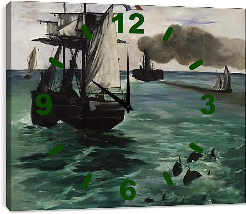 Часы картина - Marine View. Эдуард Мане