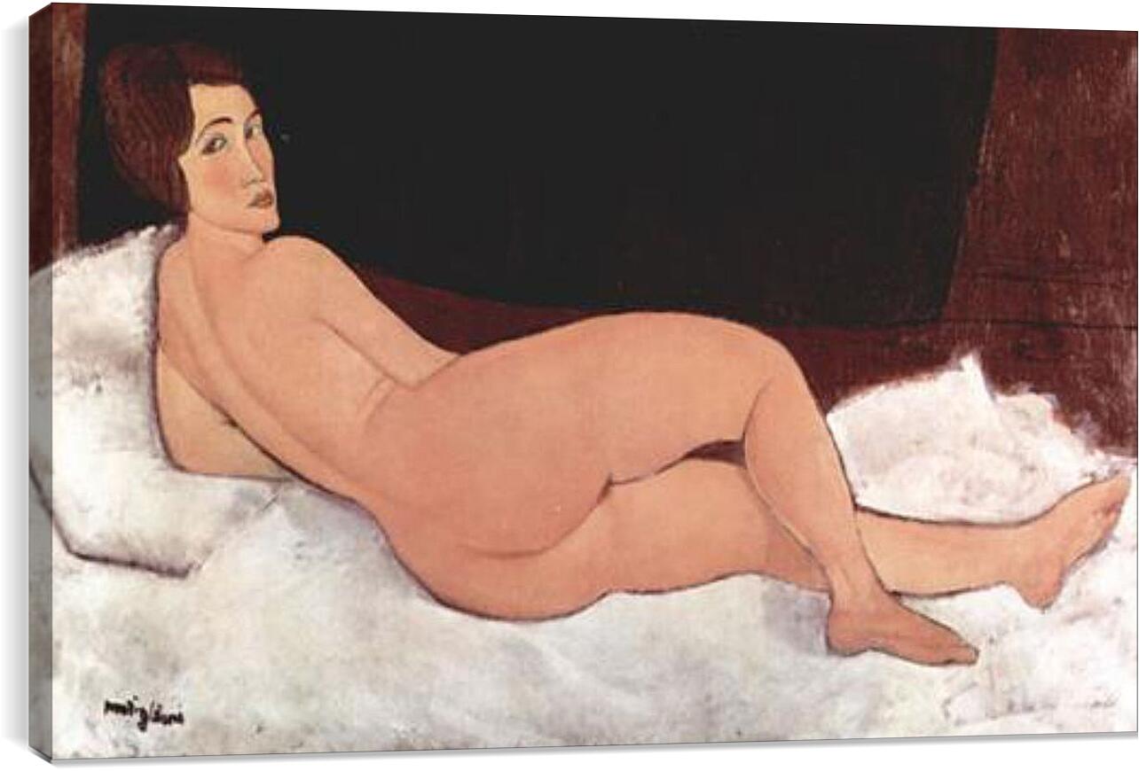 Постер и плакат - Reclining Nude. Лежащая обнаженная 1. Амедео Модильяни