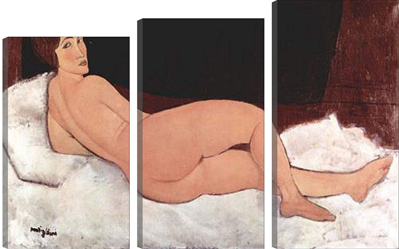 Модульная картина - Reclining Nude. Лежащая обнаженная 1. Амедео Модильяни