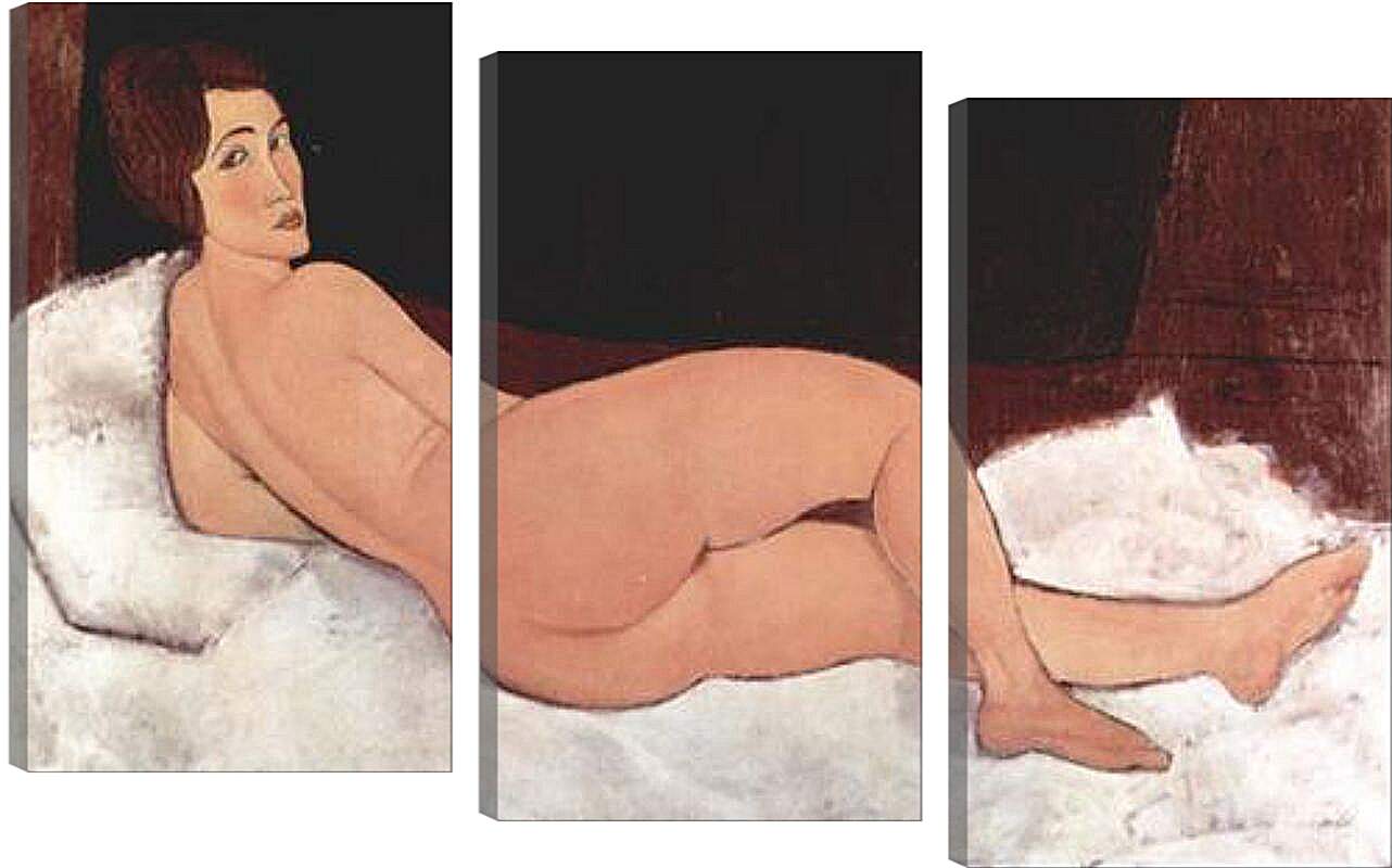 Модульная картина - Reclining Nude. Лежащая обнаженная 1. Амедео Модильяни