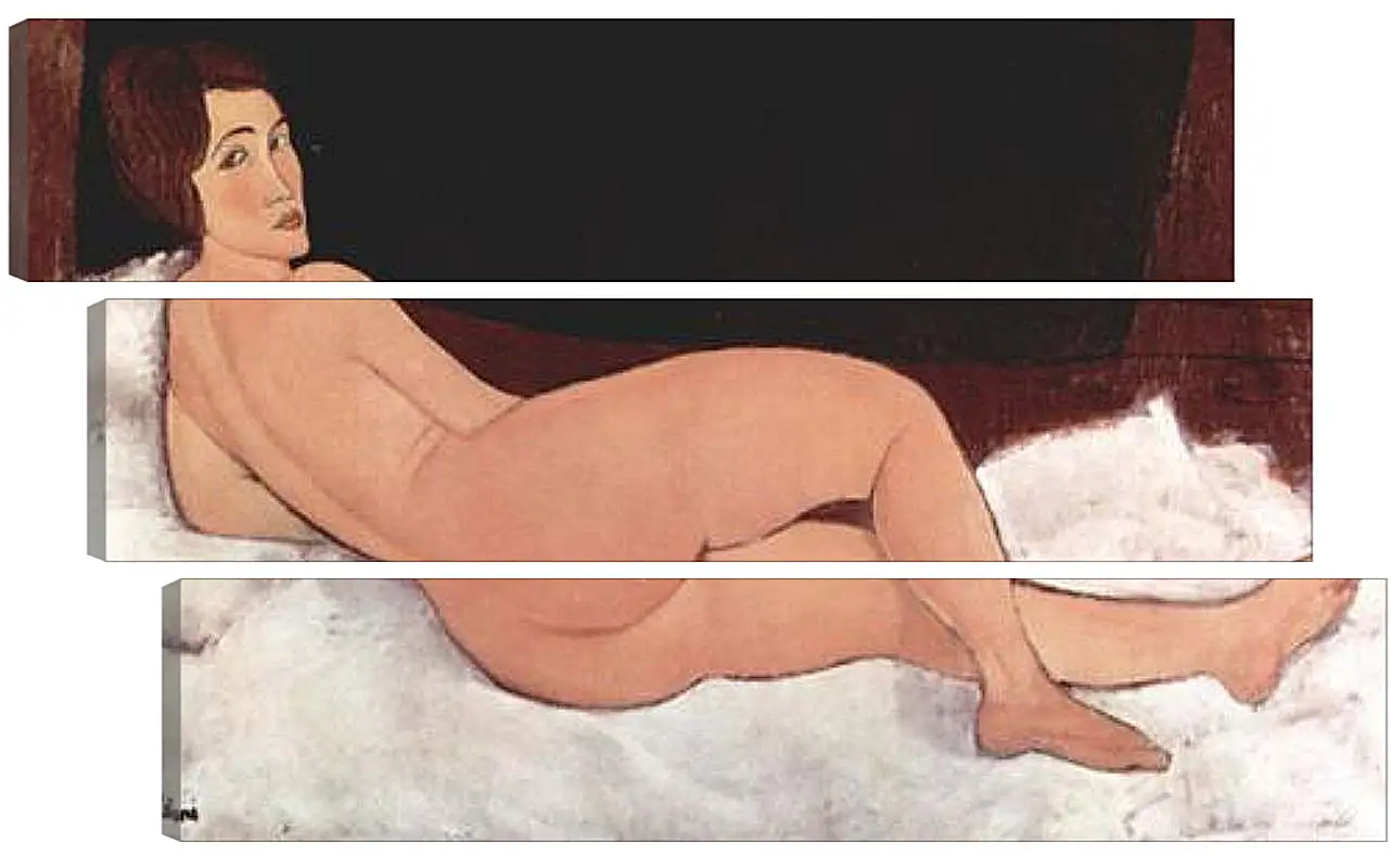 Модульная картина - Reclining Nude. Лежащая обнаженная 1. Амедео Модильяни