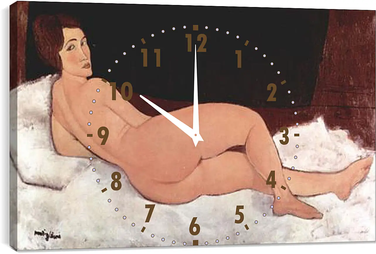 Часы картина - Reclining Nude. Лежащая обнаженная 1. Амедео Модильяни