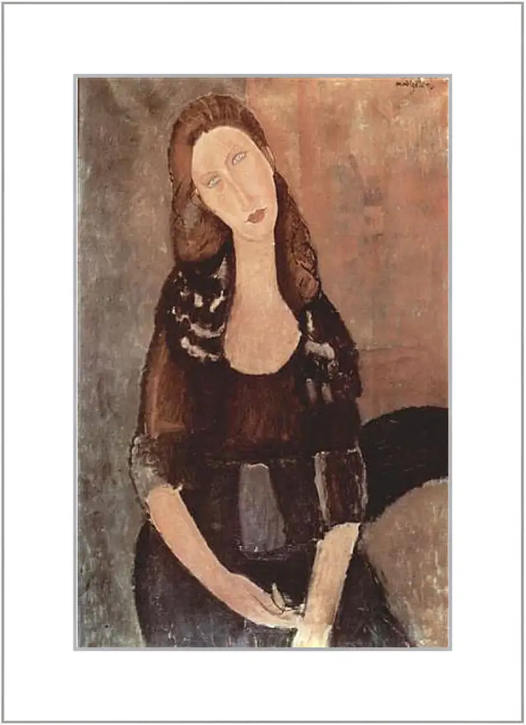 Картина в раме - Jeanne Hebuterne. Жанна Эбютерн. Амедео Модильяни