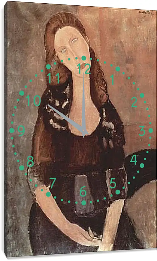 Часы картина - Jeanne Hebuterne. Жанна Эбютерн. Амедео Модильяни