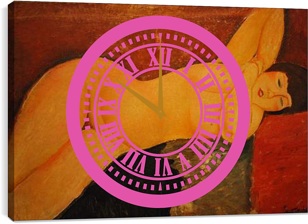 Часы картина - Nu couche.. Обнажённое на кушетке. Амедео Модильяни