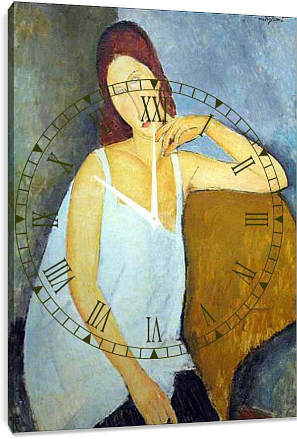 Часы картина - Jeanne Hebuterne Anagoria. Портрет Жанны Эбютерн. Амедео Модильяни