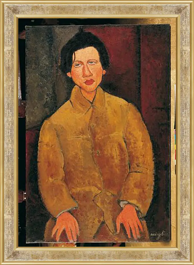 Картина в раме - Ritratto di Soutine. Портрет Хаима Сутина. Амедео Модильяни