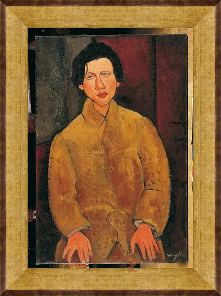 Картина в раме - Ritratto di Soutine. Портрет Хаима Сутина. Амедео Модильяни