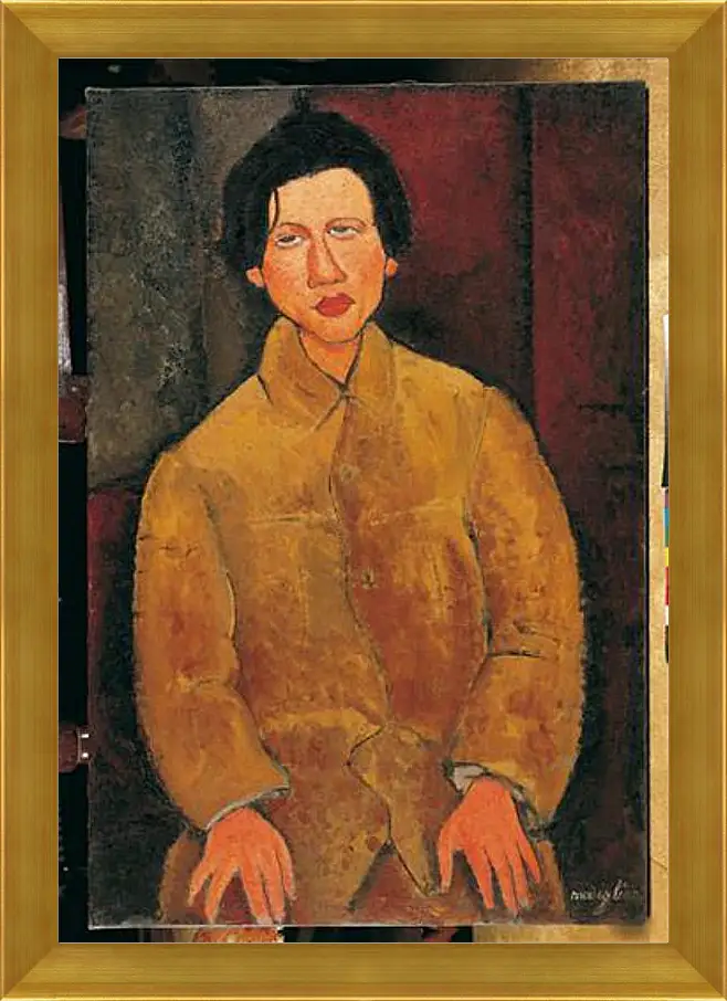 Картина в раме - Ritratto di Soutine. Портрет Хаима Сутина. Амедео Модильяни