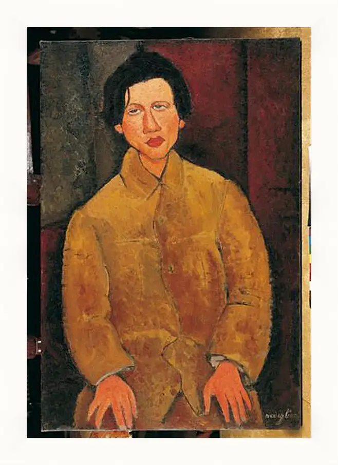 Картина в раме - Ritratto di Soutine. Портрет Хаима Сутина. Амедео Модильяни