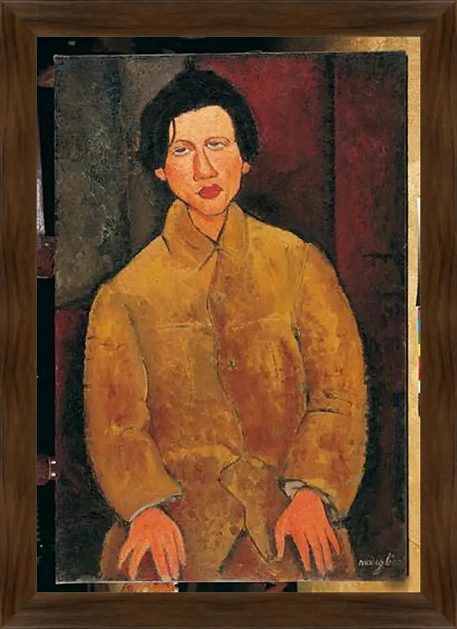 Картина в раме - Ritratto di Soutine. Портрет Хаима Сутина. Амедео Модильяни