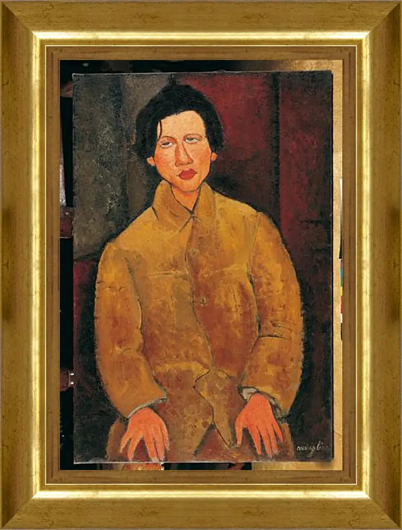 Картина в раме - Ritratto di Soutine. Портрет Хаима Сутина. Амедео Модильяни