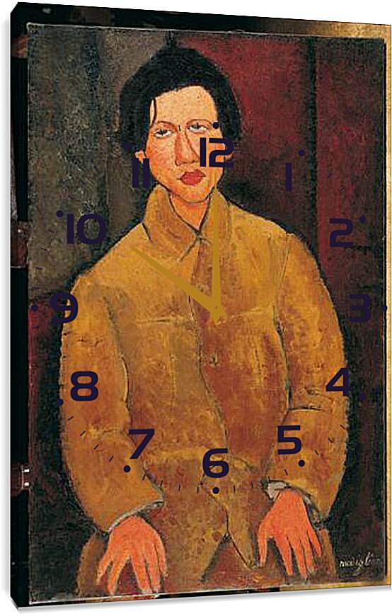 Часы картина - Ritratto di Soutine. Портрет Хаима Сутина. Амедео Модильяни