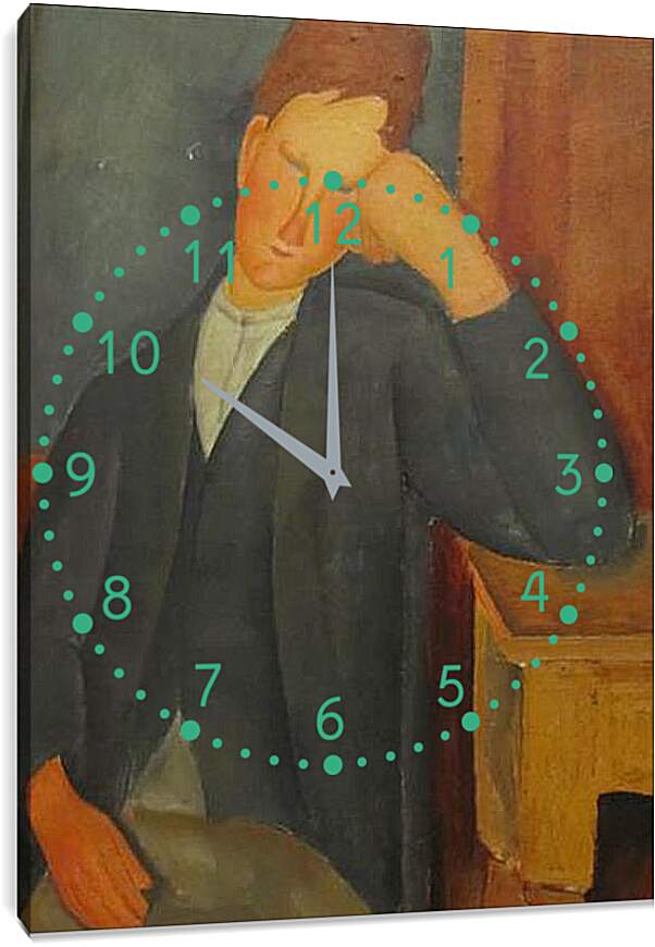 Часы картина - Young peasant. Юный ученик. Амедео Модильяни