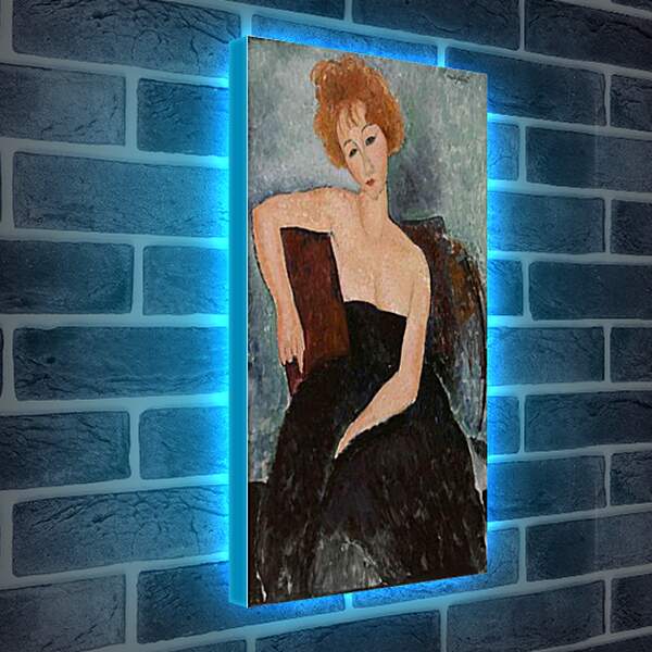 Лайтбокс световая панель - Redheaded Girl in Evening Dress. Рыжеволосая девушка в вечернем платье. Амедео Модильяни
